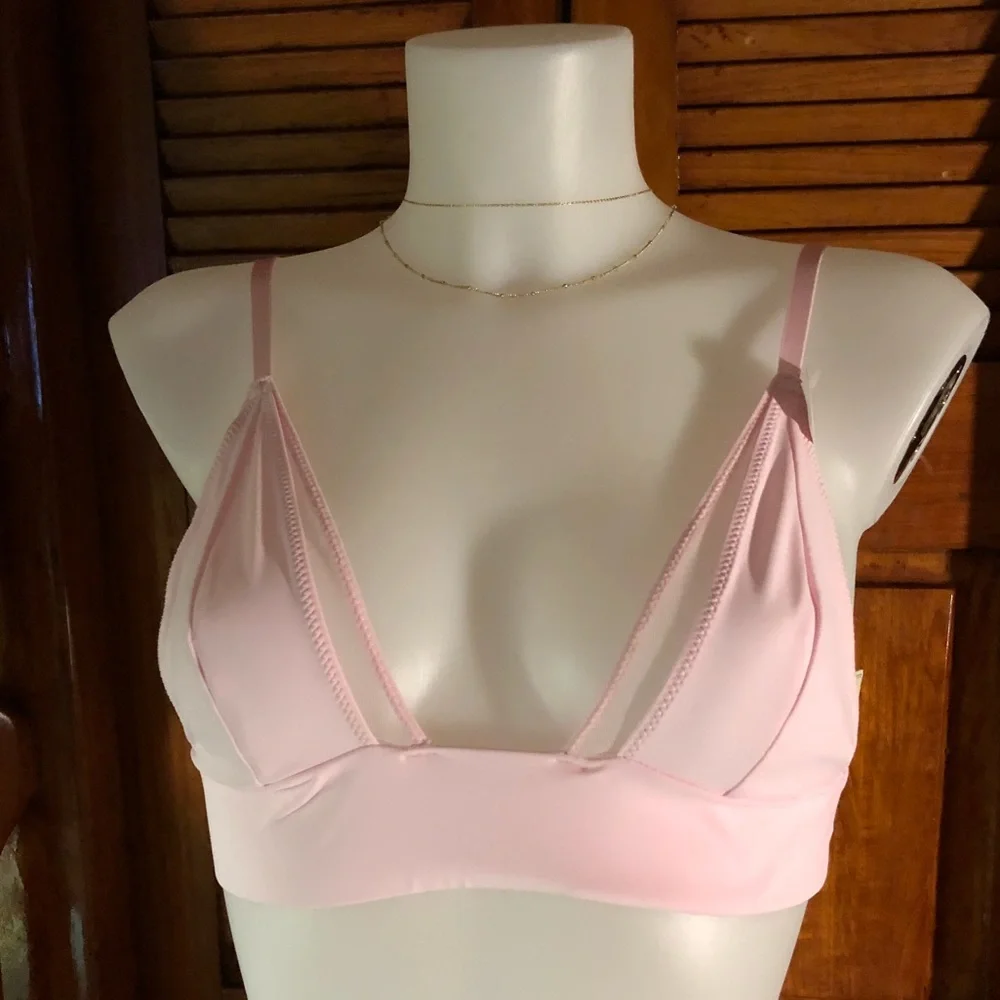 Pink mesh bralette nwt size medium
